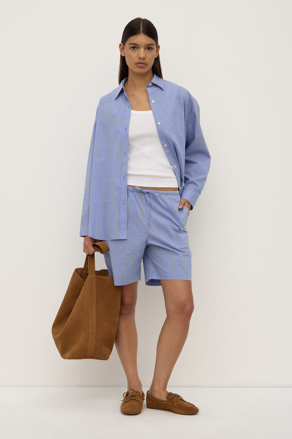 Erina Stripe Short Blue White Stripe-5