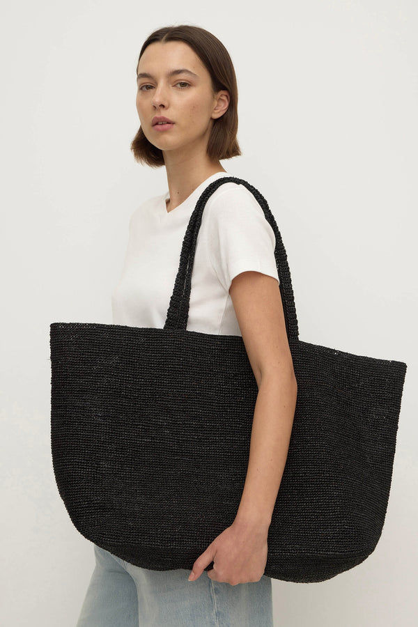 Everyday Raffia Tote Black_2795