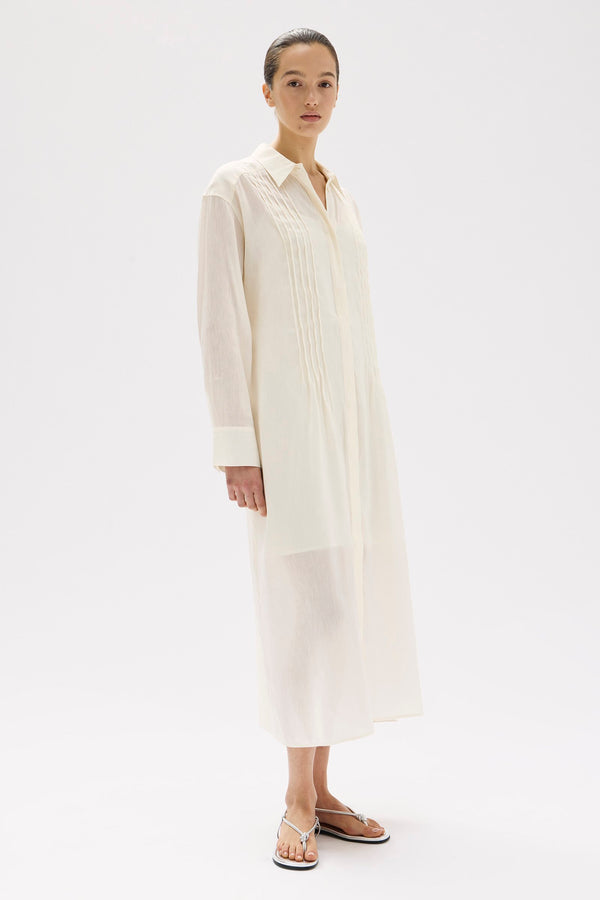 Harper Linen Silk Maxi Shirt Dress