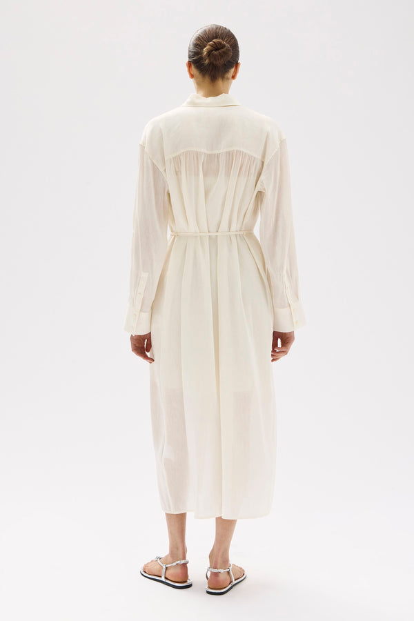 Harper Linen Silk Maxi Shirt Dress