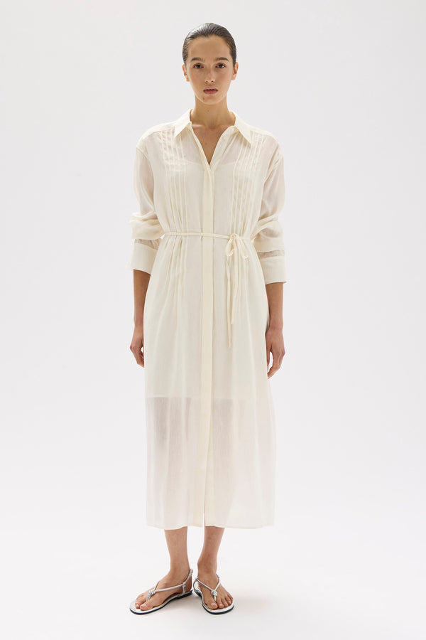 Harper Linen Silk Maxi Shirt Dress