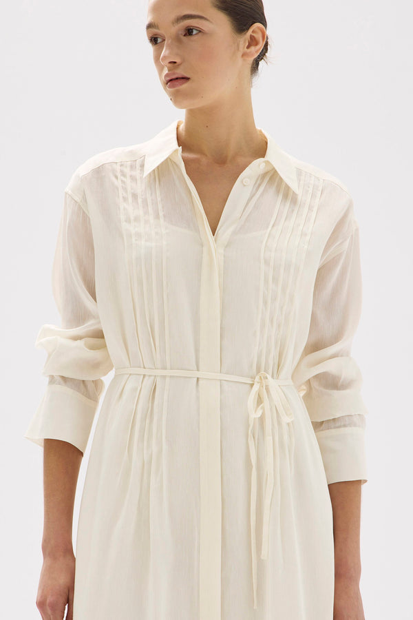 Harper Linen Silk Maxi Shirt Dress