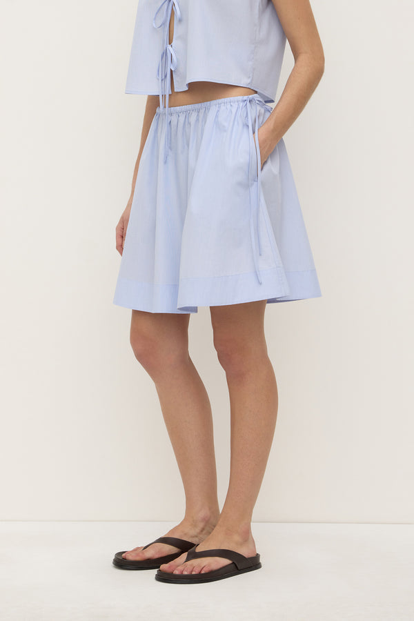 Havana Stripe Poplin Skirt