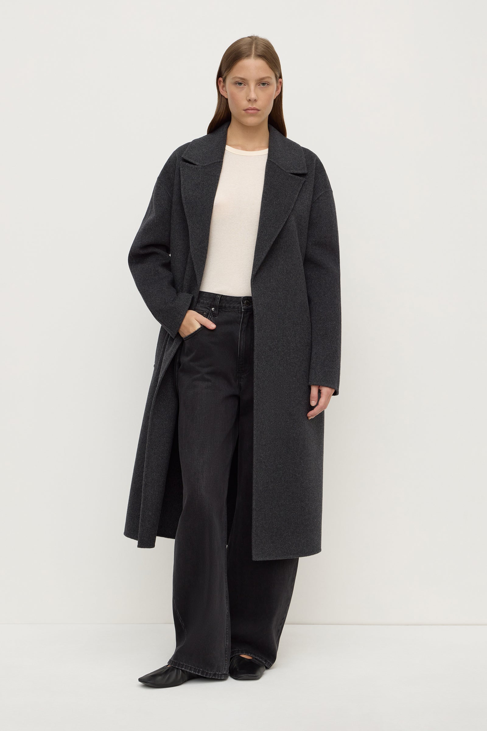 Womens Ivy Wool Coat Charcoal Marle | Assembly Label – Assembly