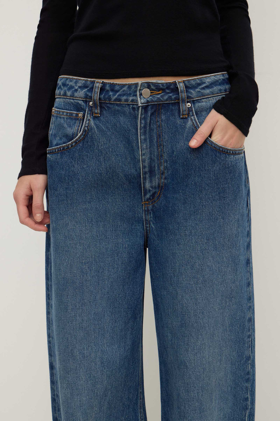 Womens Low Curve Mid Rise Jean Mid Blue | Assembly Label – Assembly ...