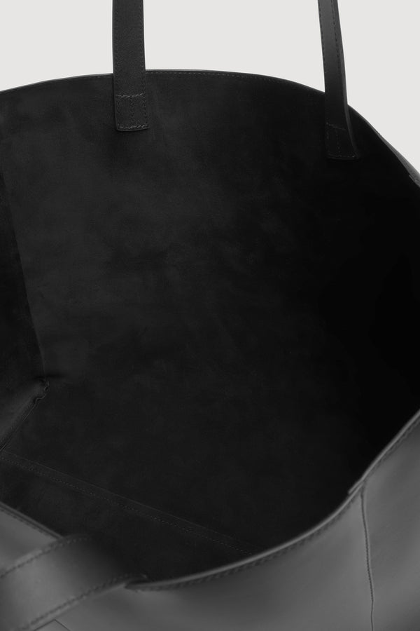 Marina Leather Tote Black-3