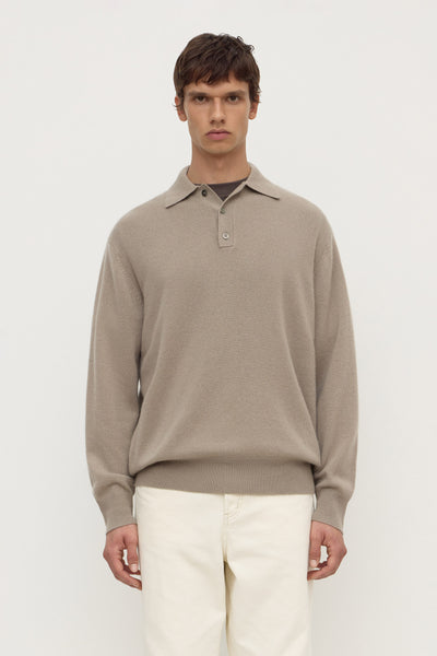 Mens Cashmere Polo Ash Grey | Assembly Label – Assembly Label | NZ