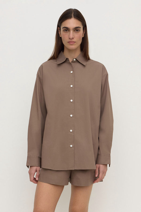 Micha_Poplin_LS_Shirt_Dark_Sand_2077