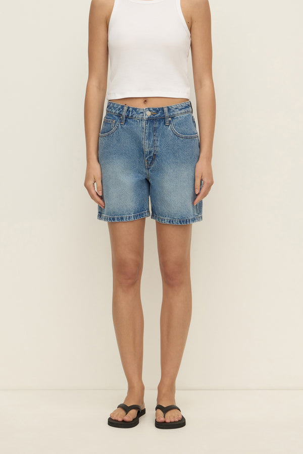 Mid Rise Vintage Denim Short