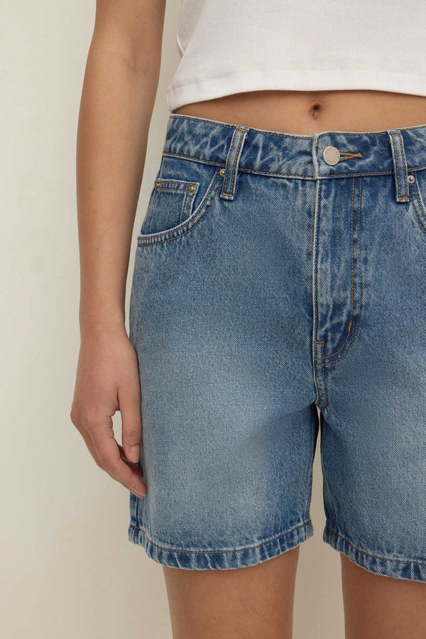 Mid Rise Vintage Denim Short