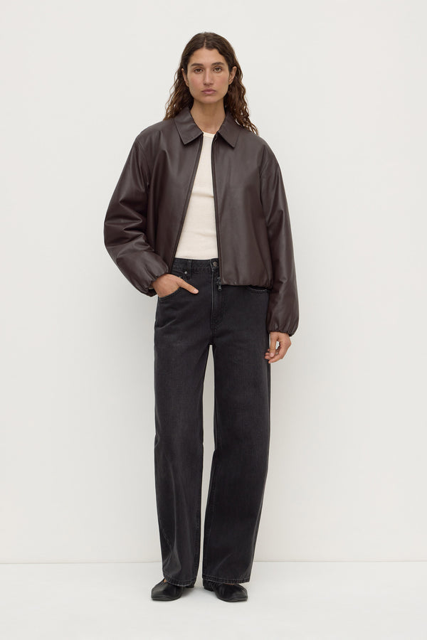 Myra Leather Bomber
