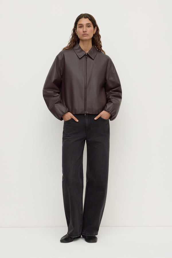 Myra Leather Bomber