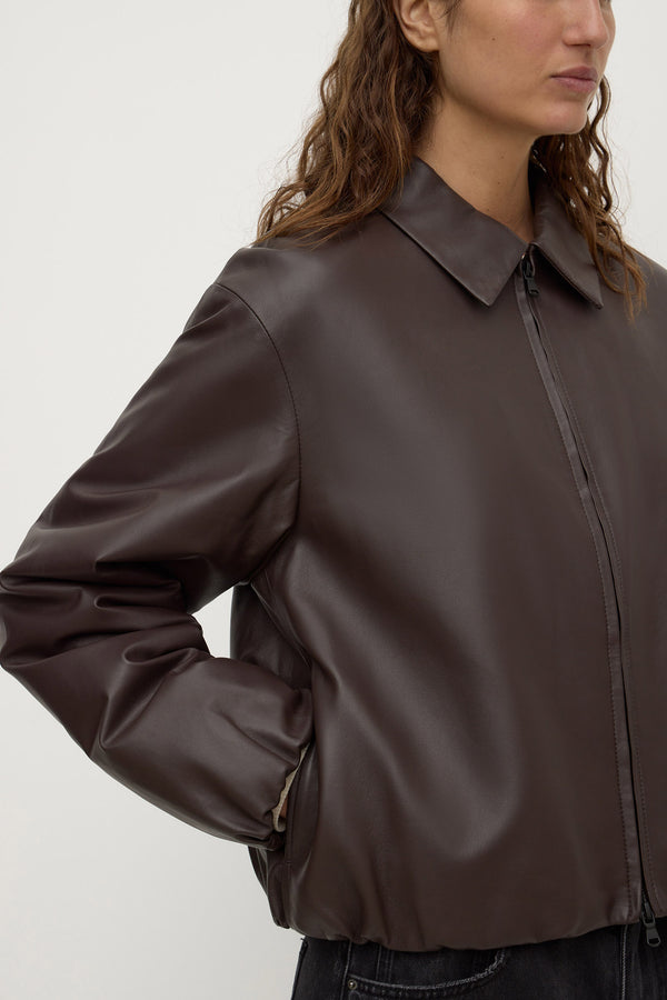 Myra Leather Bomber