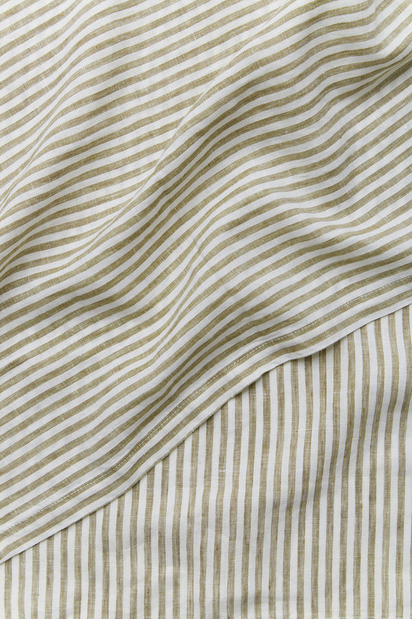 Linen Tea Towel Olive Stripe