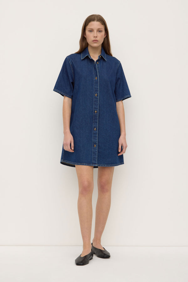 Neera Denim Mini Shirt Dress