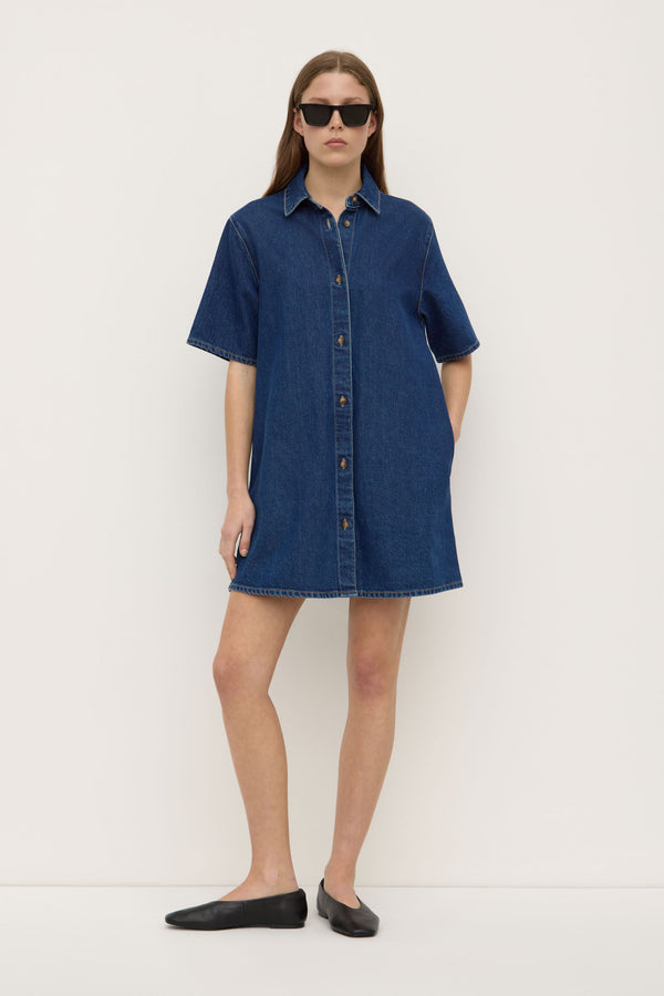 Neera Denim Mini Shirt Dress