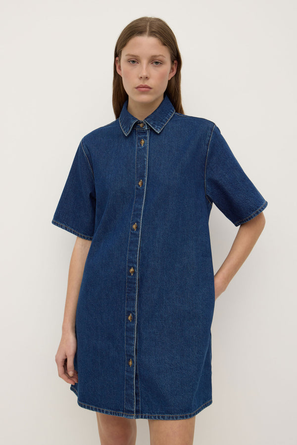 Neera Denim Mini Shirt Dress