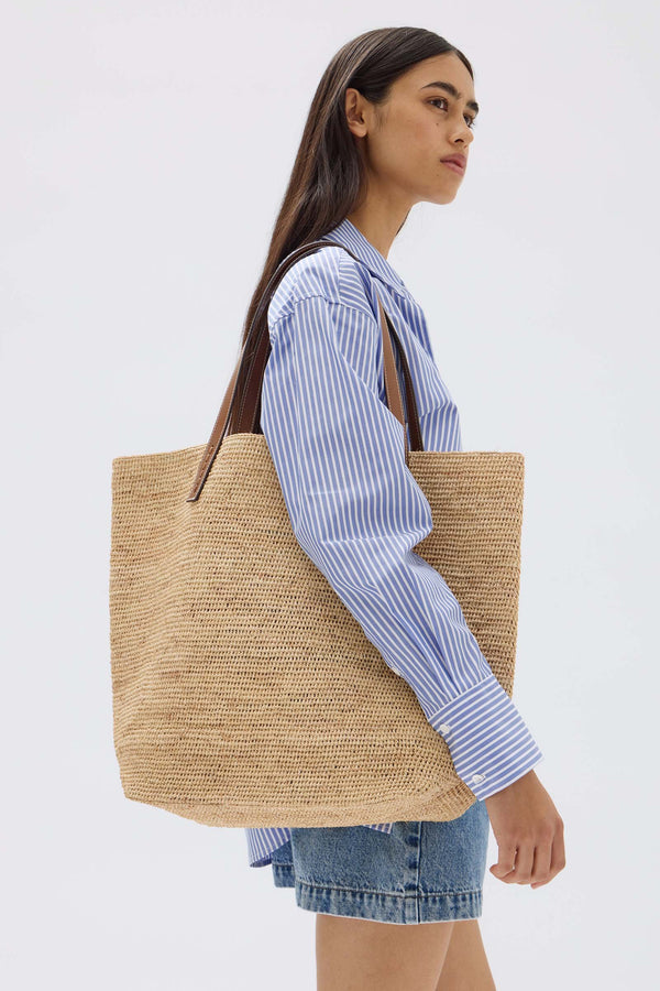 Raffia Beach Tote Natural Tan Assembly Label Assembly Label NZ