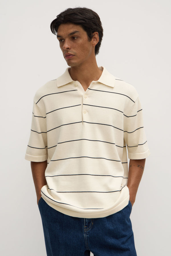 Simon Stripe Knit Polo