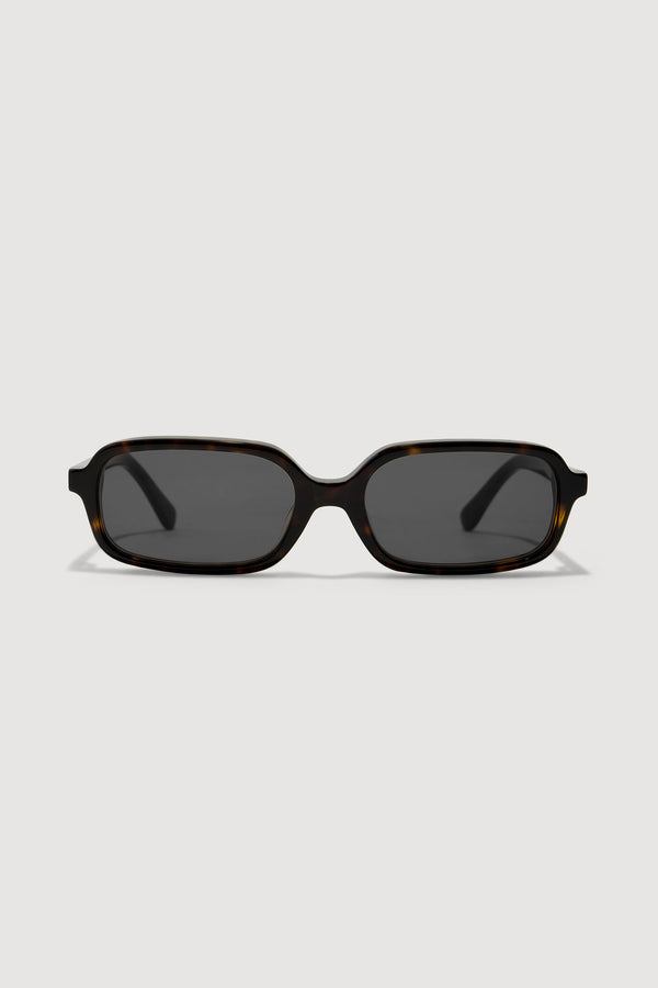 Slim Rectangular Frame Dark Tortoise