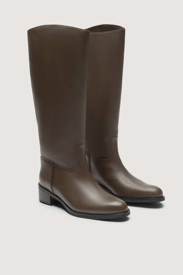 Stevie Leather Riding Boot Walnut-2