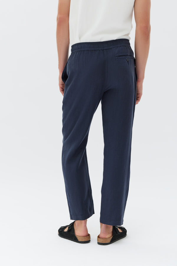 Men's Cotton Linen Pants Summer Solid Color Breathable Linen Trousers Male  Casual Elastic Waist Fitness Pants | Fruugo NZ
