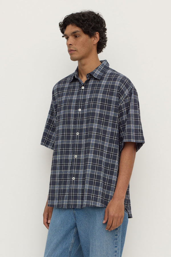 Tane_Check_Short_Sleeve_Shirt_True_Navy_1362