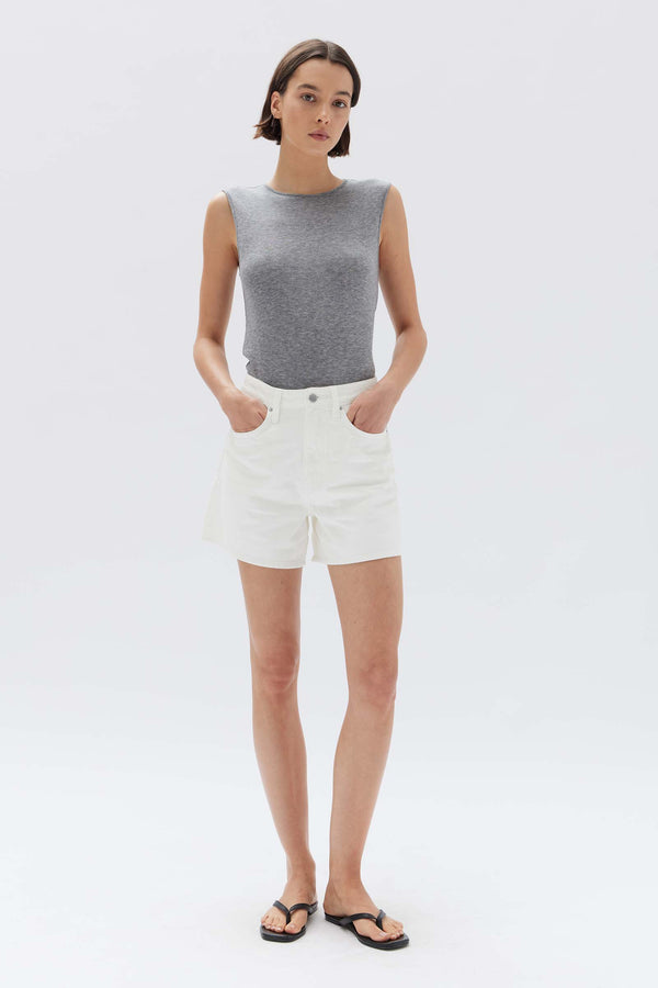 White denim discount shorts nz