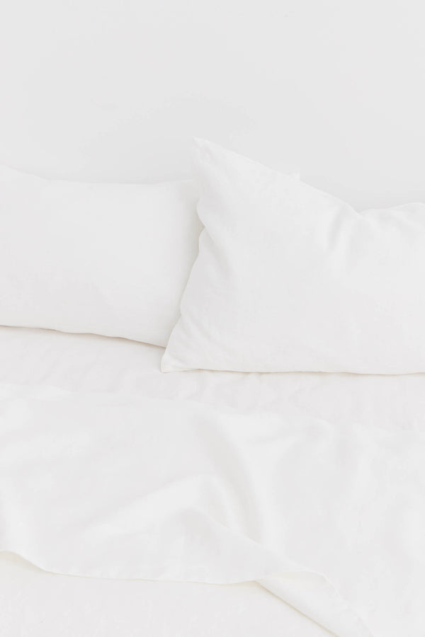 Standard Linen Pillow Cases White