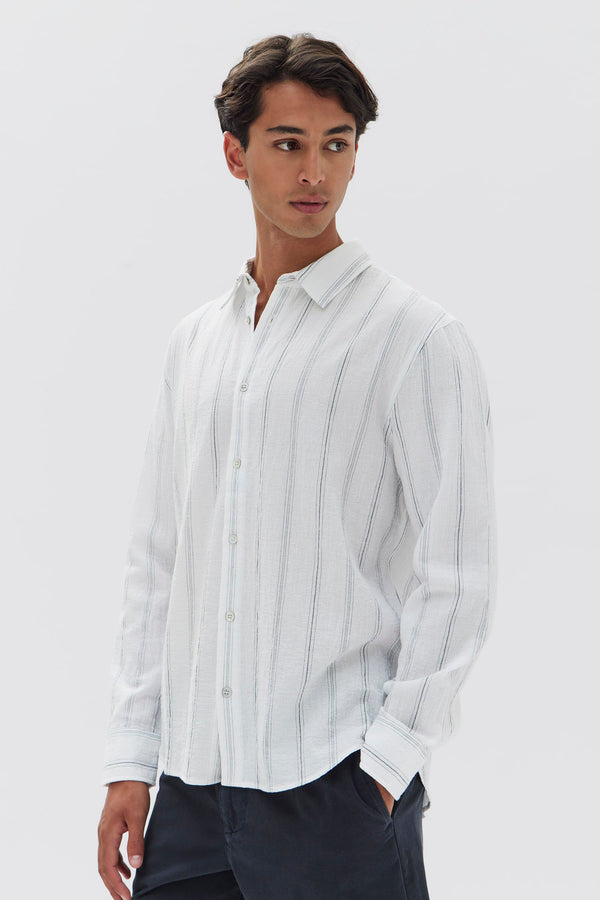 Fine Stripe Textured Shirt