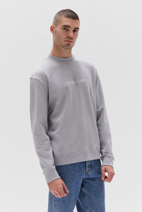 Mens Logo Sweat Grey Marle Assembly Label NZ Assembly Label NZ